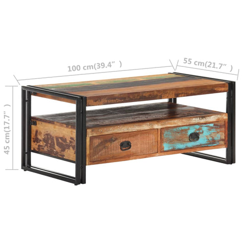Rustika Rowe -  Coffee Table 100x55x45 cm Solid Reclaimed Wood